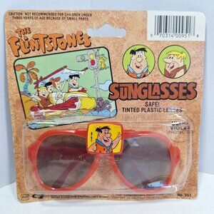 Fred Flintstones Sunglasses 1990 Red Vintage Sealed Tinted Plastic